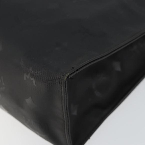 MCM Logogram Vicetos Clutch Bag PVC Black Auth am9105